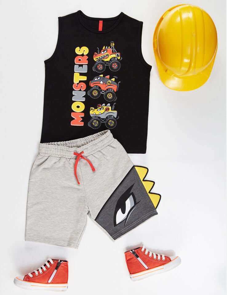 Monster Cars Erkek Çocuk T-shirt Şort Takım