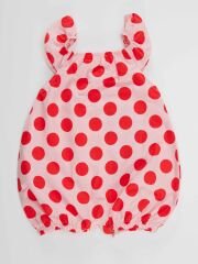 Tavşan Kız Bebek Poplin Yazlık Tulum 3-6 M - Pembe