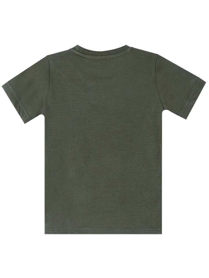 Küçük Kaplan Erkek Çocuk T-shirt Kapri Şort Takım 6 Y - Yeşil, Hardal