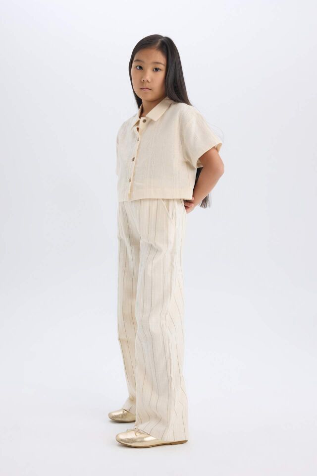 Kız Çocuk Wide Leg Geniş Paça Pamuklu Pantolon