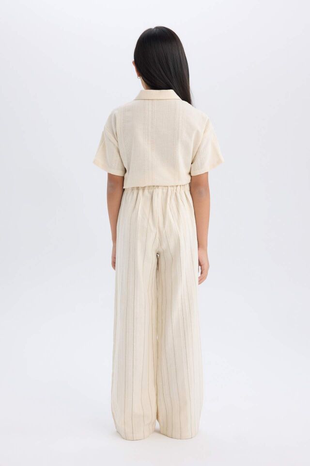 Kız Çocuk Wide Leg Geniş Paça Pamuklu Pantolon