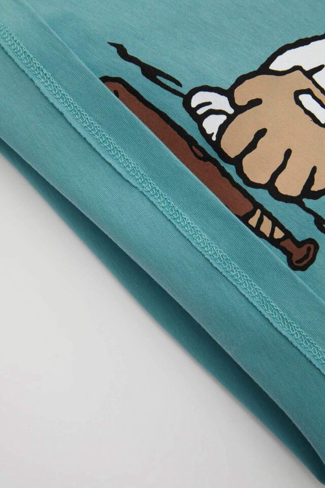 Erkek Bebek Snoopy Bisiklet Yaka Kısa Kollu Tişört