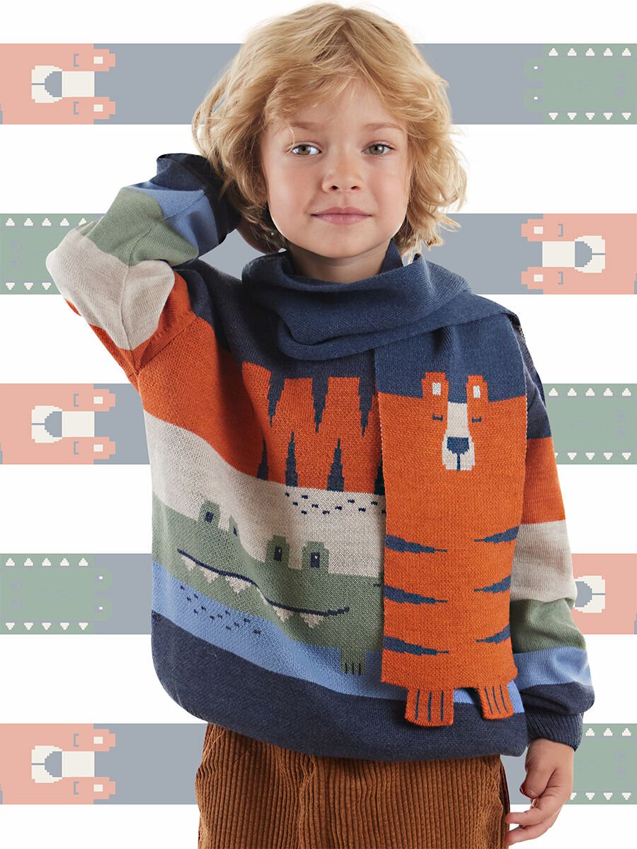 Kaplan Timsah Erkek Çocuk Atkı