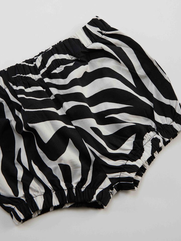 Balerin Zebra Kız Bebek T-Shirt Poplin Şort Takım