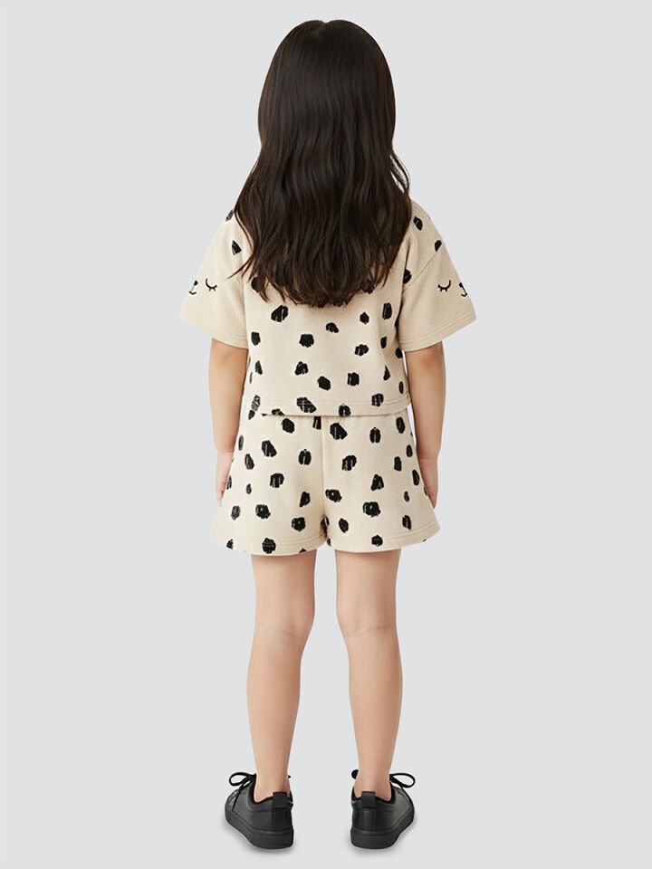 Leopar Kız Çocuk Havlu Şort T-shirt Takım