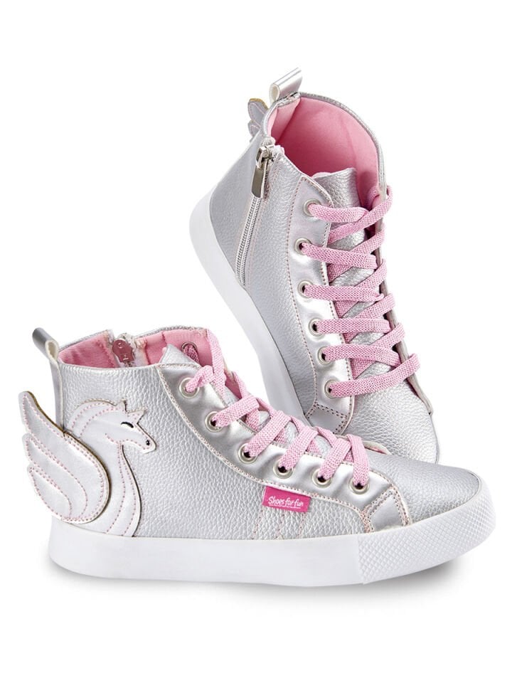 Kanatlı Unicorn Gümüş Kız Çocuk Sneakers 26 N - Gri