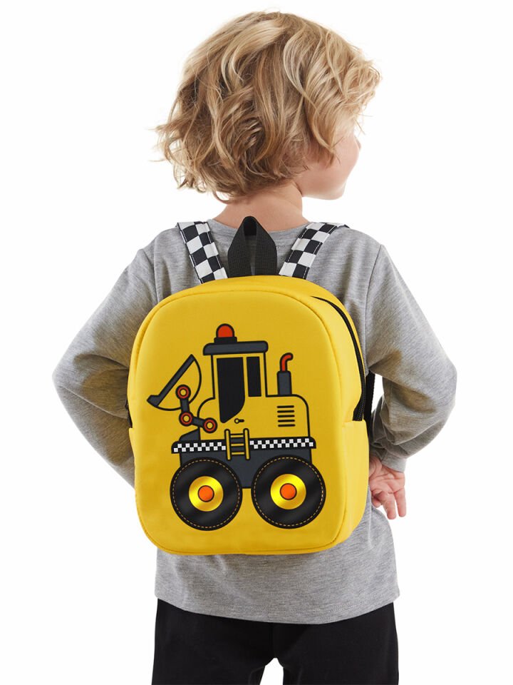 Buldozer Erkek Çocuk Okul Sırt Çantası Standart - Sarı