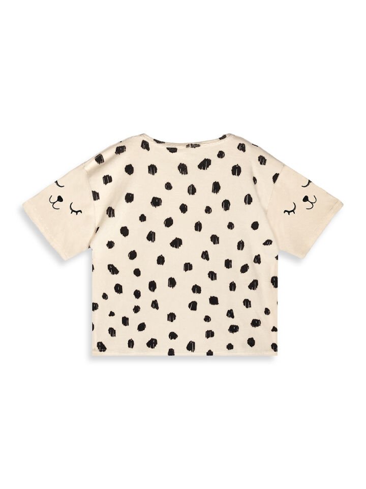 Leopar Kız Çocuk Havlu Şort T-shirt Takım 4Y - Beyaz
