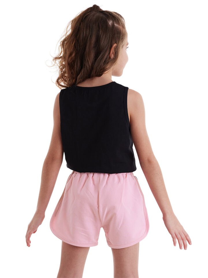 Rock Life Kız Çocuk Crop Top Şort Takım 5 Y - Pembe, Siyah