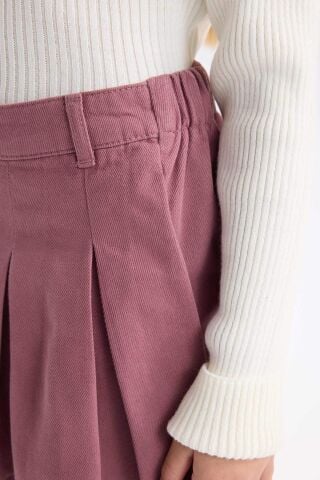 Kız Çocuk Pileli Gabardin Şort Etek