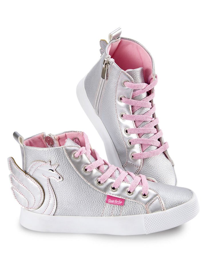 Kanatlı Unicorn Gümüş Kız Çocuk Sneakers 30 N - Gri