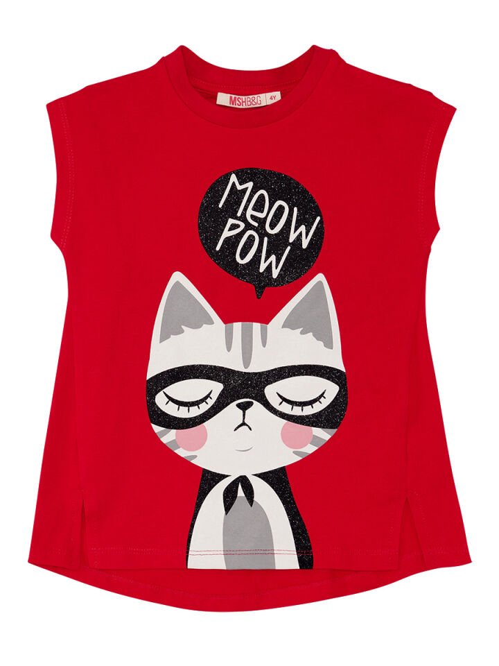 Meow Pow Kız Çocuk T-shirt Tayt Takım