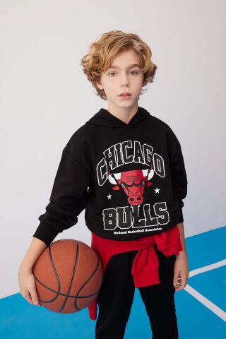 Erkek Çocuk NBA Chicago Bulls Kapüşonlu Sweatshirt