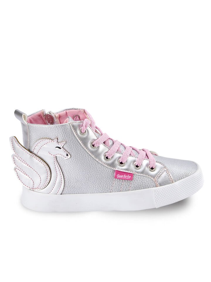 Kanatlı Unicorn Gümüş Kız Çocuk Sneakers 31 N - Gri