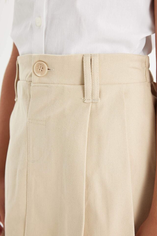 Kız Çocuk Beli Lastikli Pileli Gabardin Etek