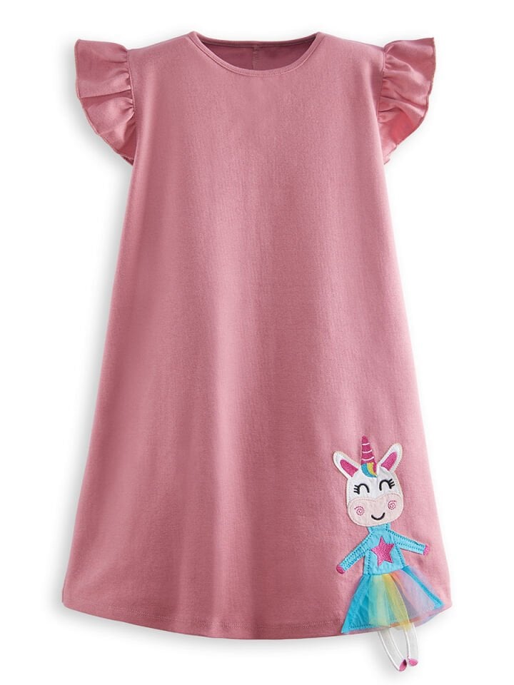 Lilycorn Kız Çocuk Pembe Yazlık Elbise 8 Y - Pembe