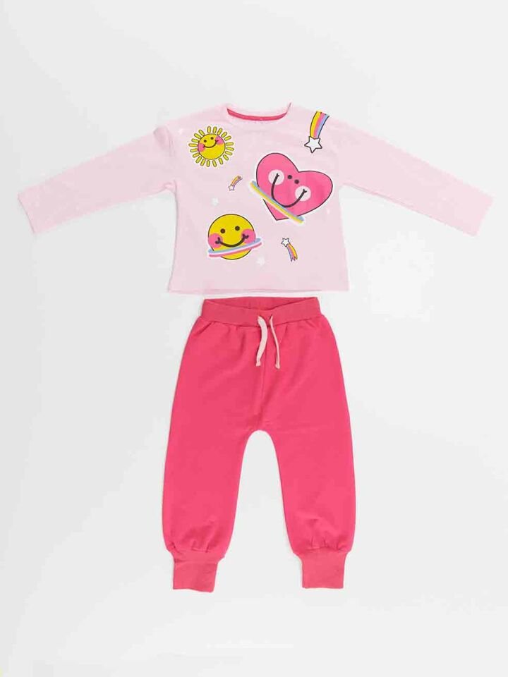 Love Galaxy Kız Çocuk T-shirt Pantolon Takım 10 Y - Pembe