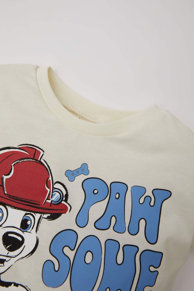 Erkek Bebek Paw Patrol Bisiklet Yaka Kısa Kollu Tişört