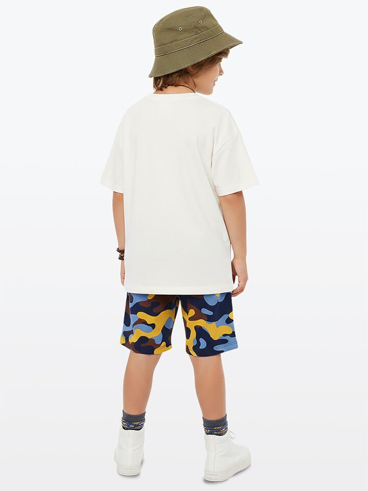 Safari  Erkek Çocuk T-shirt Şort Takım 6Y - Beyaz
