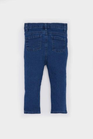 Erkek Bebek Beli Lastikli Düz Paça Basic Düz Jean Pantolon