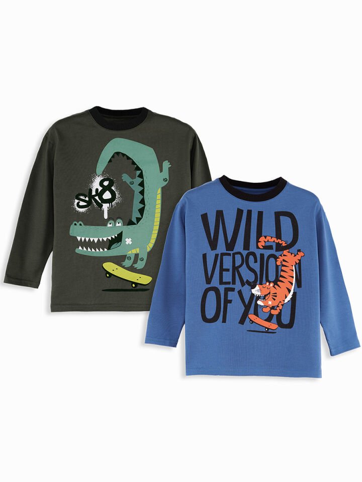 Skate Erkek Çocuk 2'li Paket T-shirt 6 Y - Çok Renkli