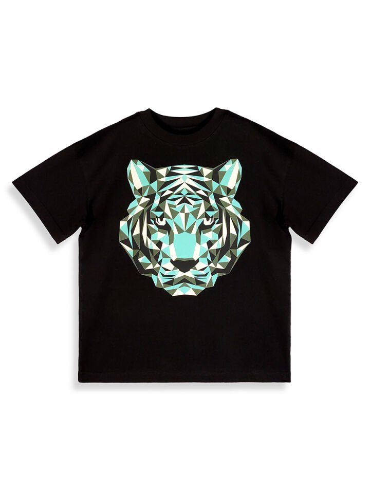 Kaplan Erkek Çocuk T-shirt Şort Takım 10Y - Siyah