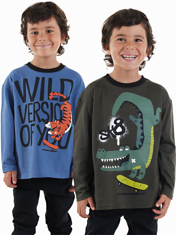 Skate Erkek Çocuk 2'li Paket T-shirt 8 Y - Çok Renkli