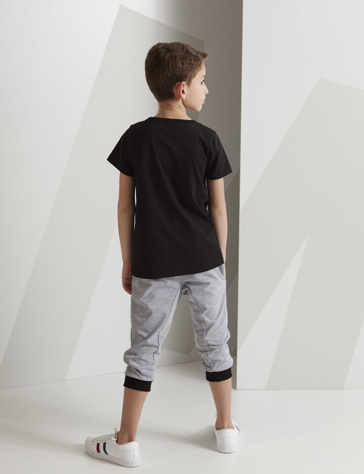 4 Cars Erkek Çocuk T-shirt Kapri Şort Takım 4 Y - Siyah Gri
