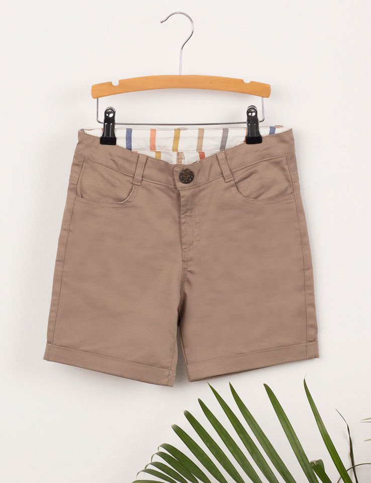 Açık Haki Erkek Çocuk Gabardin Şort 4 Y - Haki
