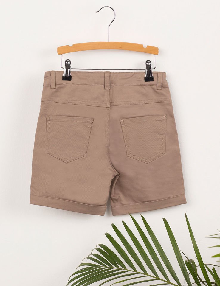 Açık Haki Erkek Çocuk Gabardin Şort 4 Y - Haki