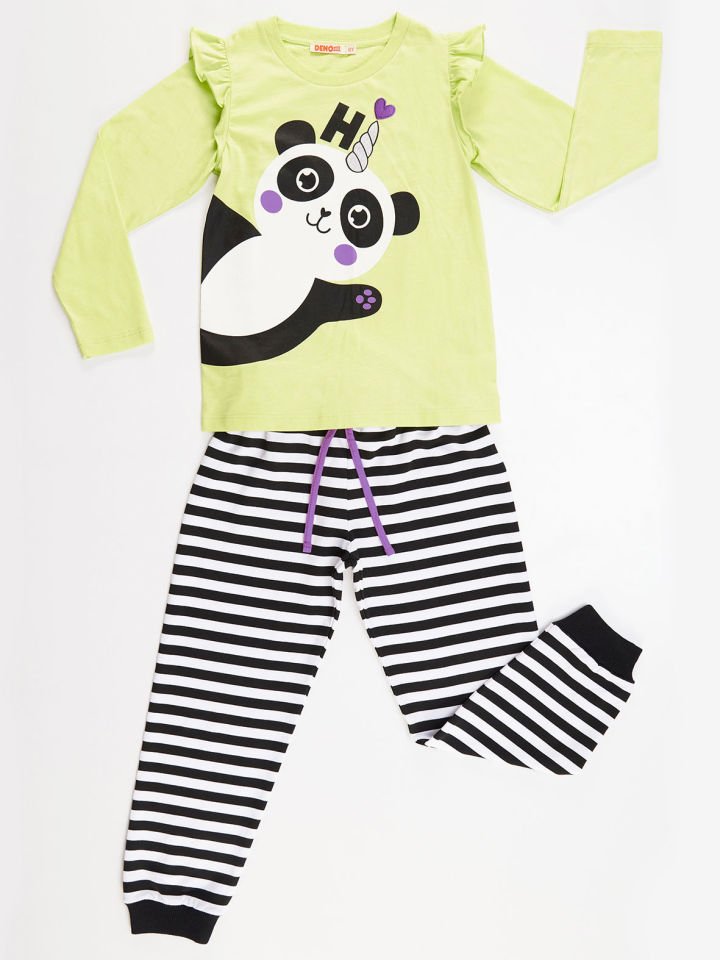Hello Pandacorn Kız Çocuk T-shirt Pantolon Takım 2 Y