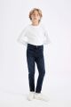 Erkek Çocuk Slim Fit Dar Kesim Düz Paça Cepli Jean Pantolon