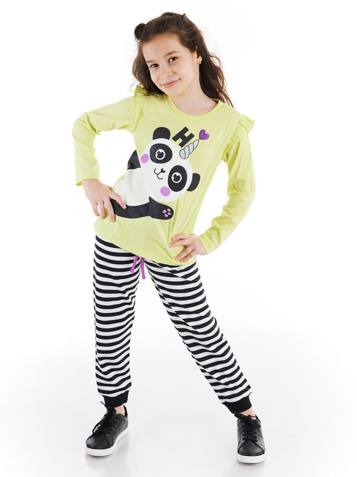 Hello Pandacorn Kız Çocuk T-shirt Pantolon Takım 4 Y