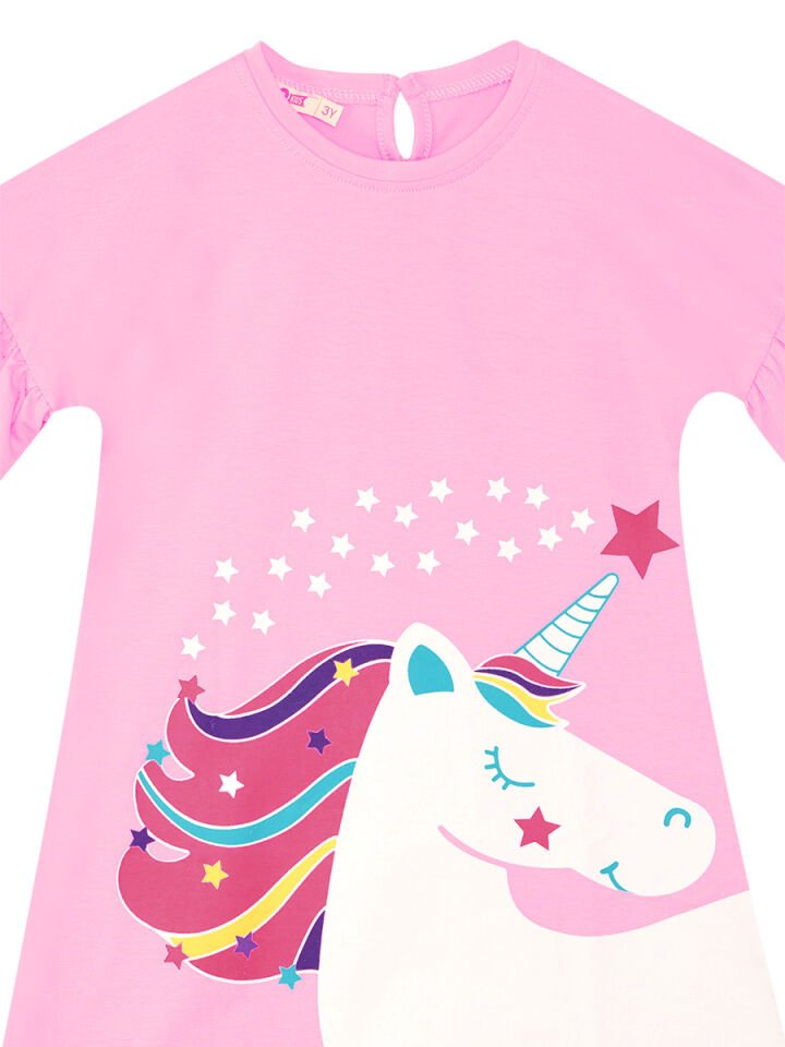 Unicorn Star Kız Çocuk Elbise 7 Y - Pembe