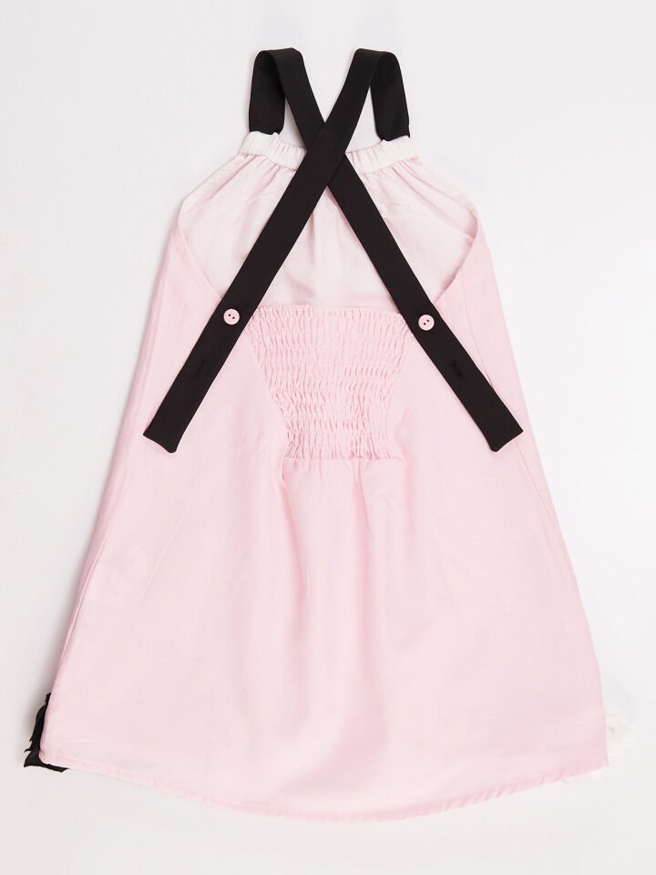 Kuğu Kız Çocuk Dokuma Pembe Elbise