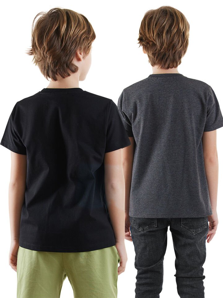Start Game Erkek Çocuk 2'li T-shirt Takım 7 Y - Siyah