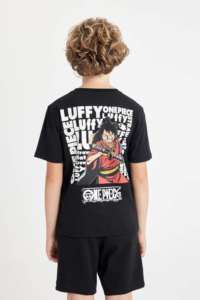 Erkek Çocuk One Piece Bisiklet Yaka Kısa Kollu Tişört