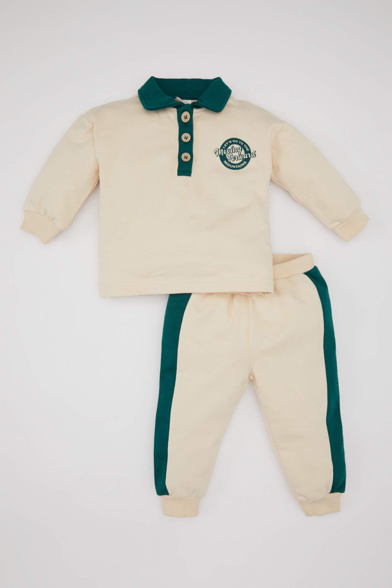 Erkek Bebek Baskılı Sweatshirt Eşofman Altı 2'li Takım
