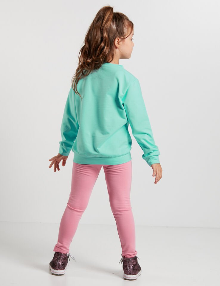 Bubble Unicorn Kız Çocuk Sweatshirt Tayt Takım 3 Y - Pembe Mint