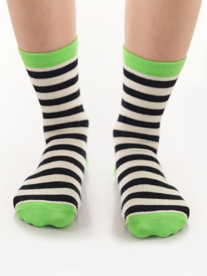 Korsan Erkek Çocuk 2li Soket Çorap Takım 6-7 Y - Siyah, Yeşil