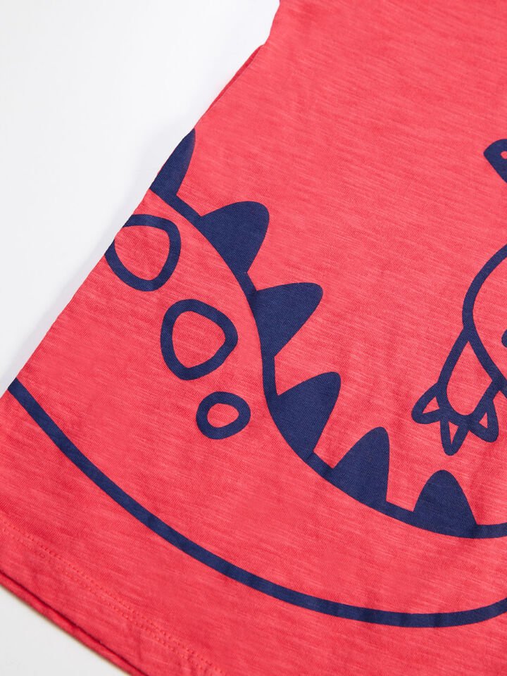 Korsan Dino Erkek Çocuk T-shirt Şort Takım 5 Y - Kırmızı, Lacivert