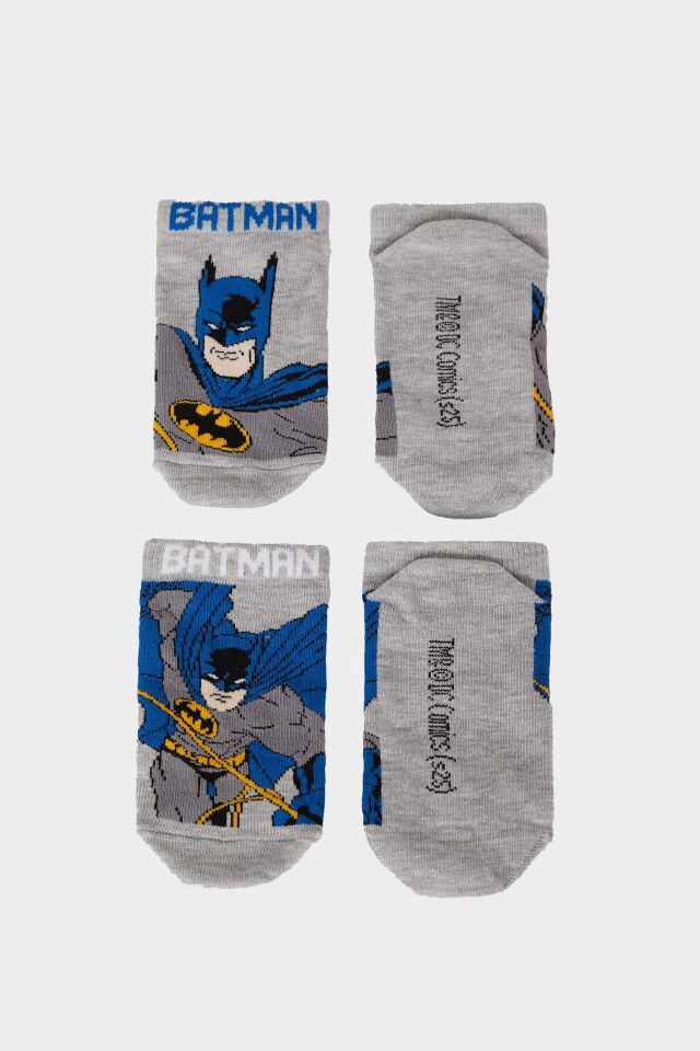Erkek Çocuk Batman 2'li Pamuklu Patik Çorap
