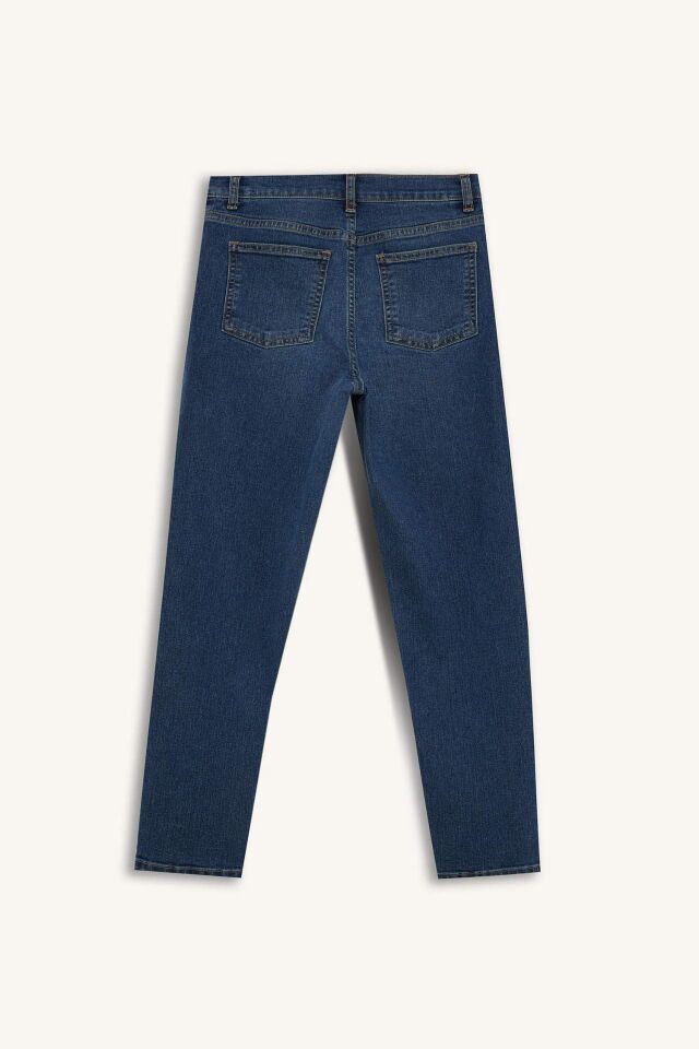 Erkek Çocuk Loose Fit Düz Paça Basic Düz Jean Pantolon