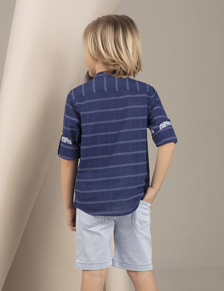 Lacivert Hakim Yakalı Erkek Çocuk Gömlek 6 Y - Lacivert