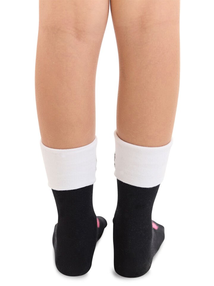 Love Kız Çocuk 2li Soket Çorap Takım 4-5 Y - Siyah, Pembe