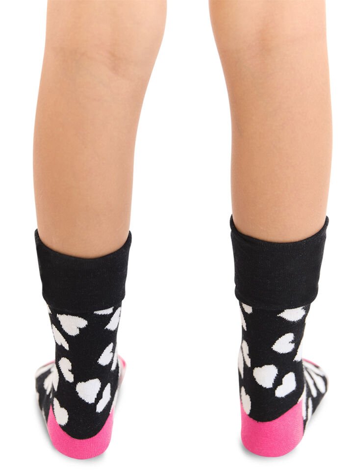 Love Kız Çocuk 2li Soket Çorap Takım 4-5 Y - Siyah, Pembe