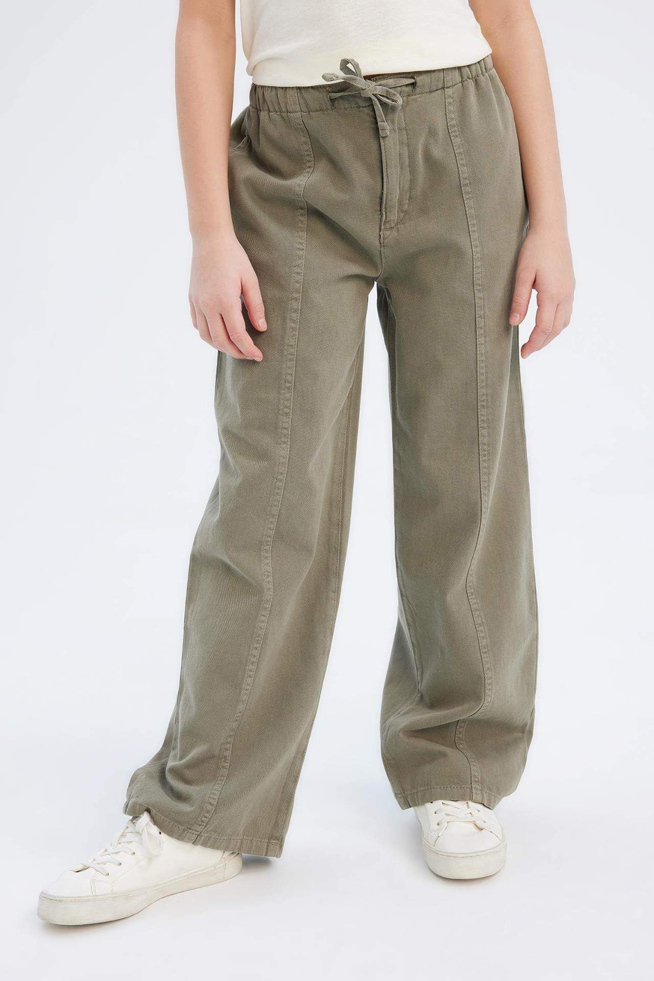 Kız Çocuk Wide Leg Geniş Bol Paça Pamuklu Pantolon