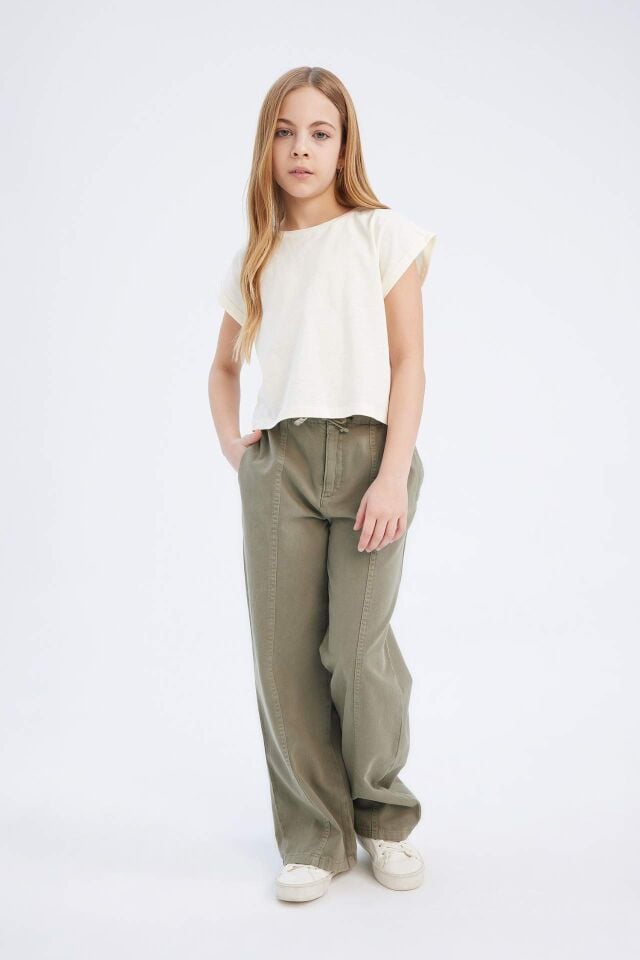 Kız Çocuk Wide Leg Geniş Bol Paça Pamuklu Pantolon