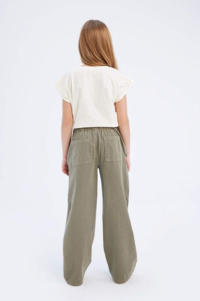 Kız Çocuk Wide Leg Geniş Bol Paça Pamuklu Pantolon