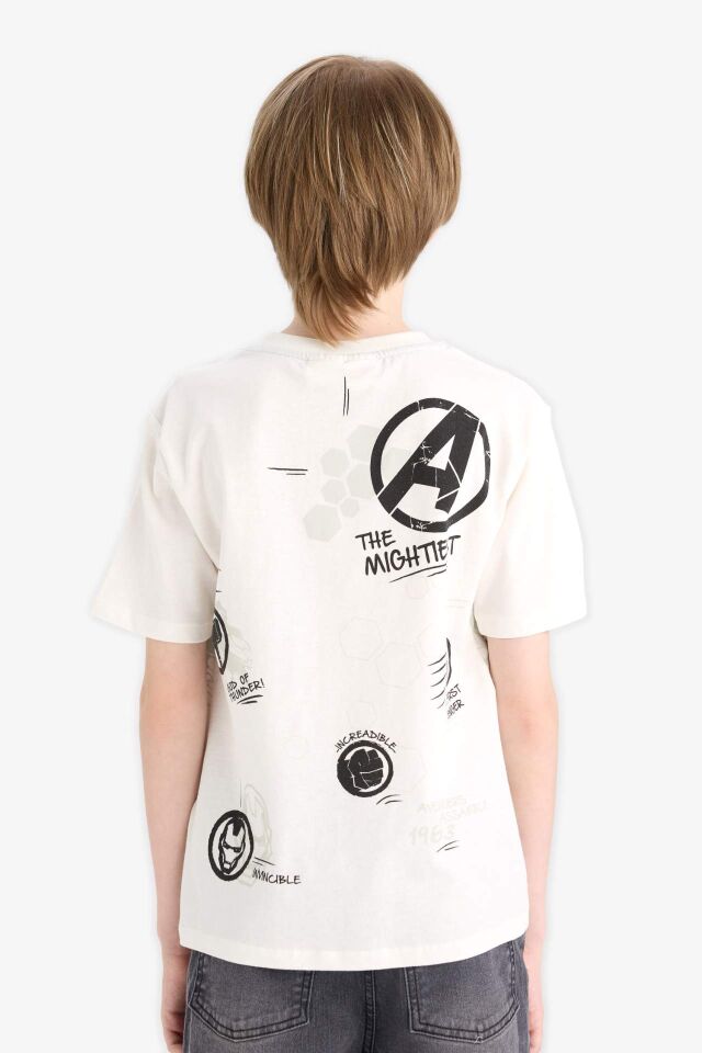 Erkek Çocuk Marvel Avengers Bisiklet Yaka Kısa Kollu Tişört